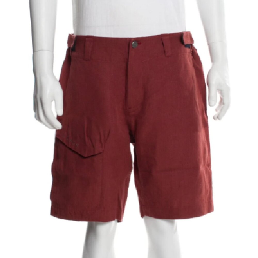 $420! NWT Sease Men's 100% Hemp Cargo Shorts - Crimson Red - EU 50 L or EU 52 XL